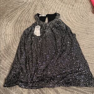 Elegant Black Sequin Women's Top